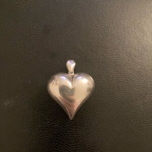 Sterling silver puffy heart pendant